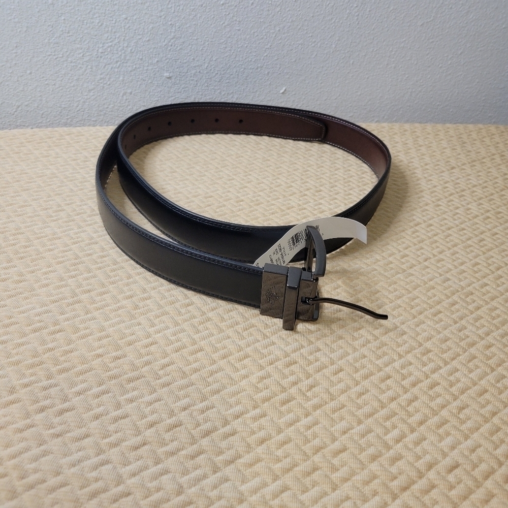 Dockers mens size XL black/brown reversible vegan leather belt